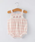 Crab Embroidered Smocked Romper