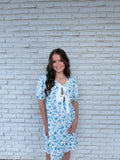 Blue Floral Mini Dress