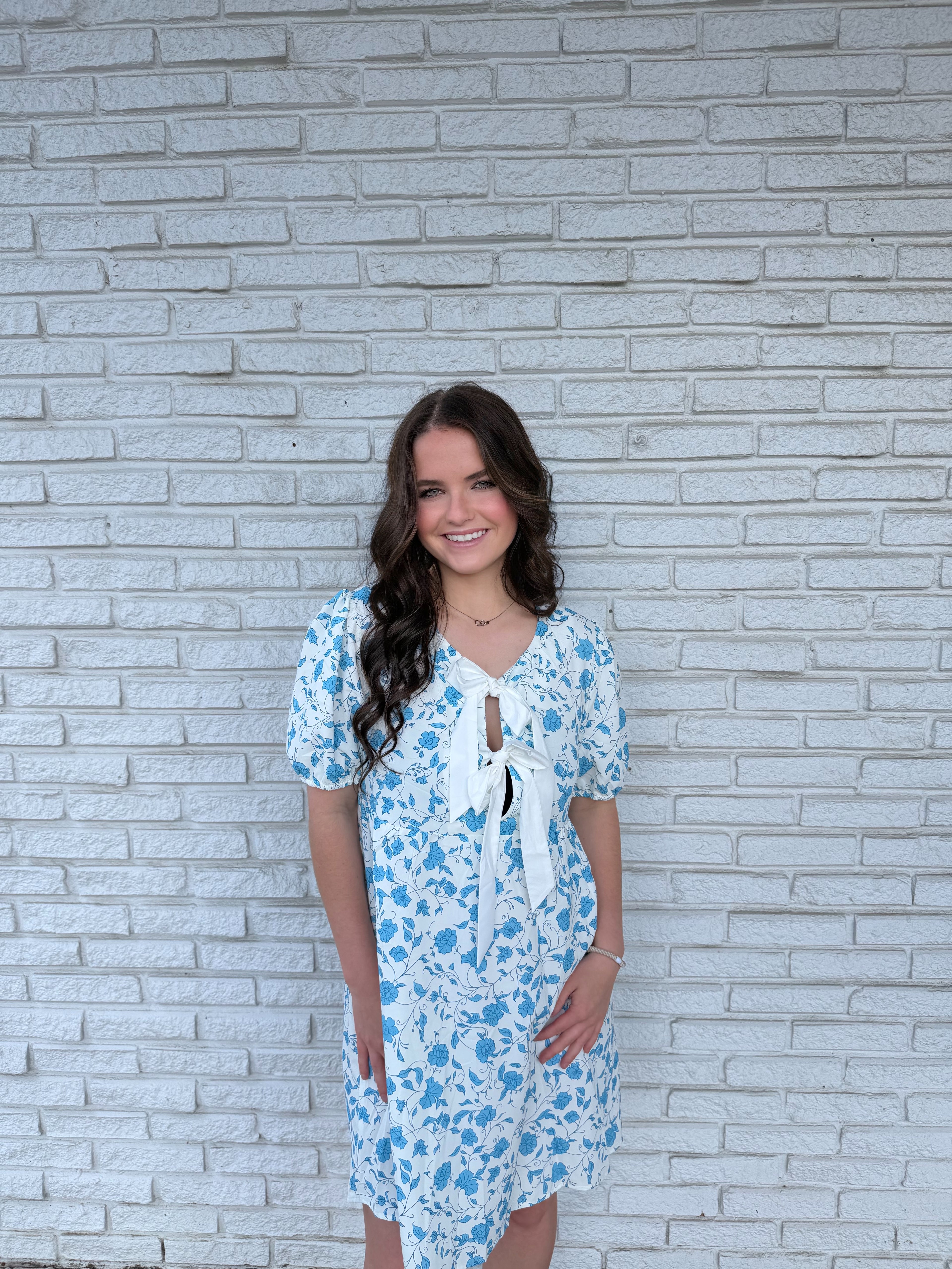 Blue Floral Mini Dress