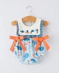 Marine Animal Embroidered Romper