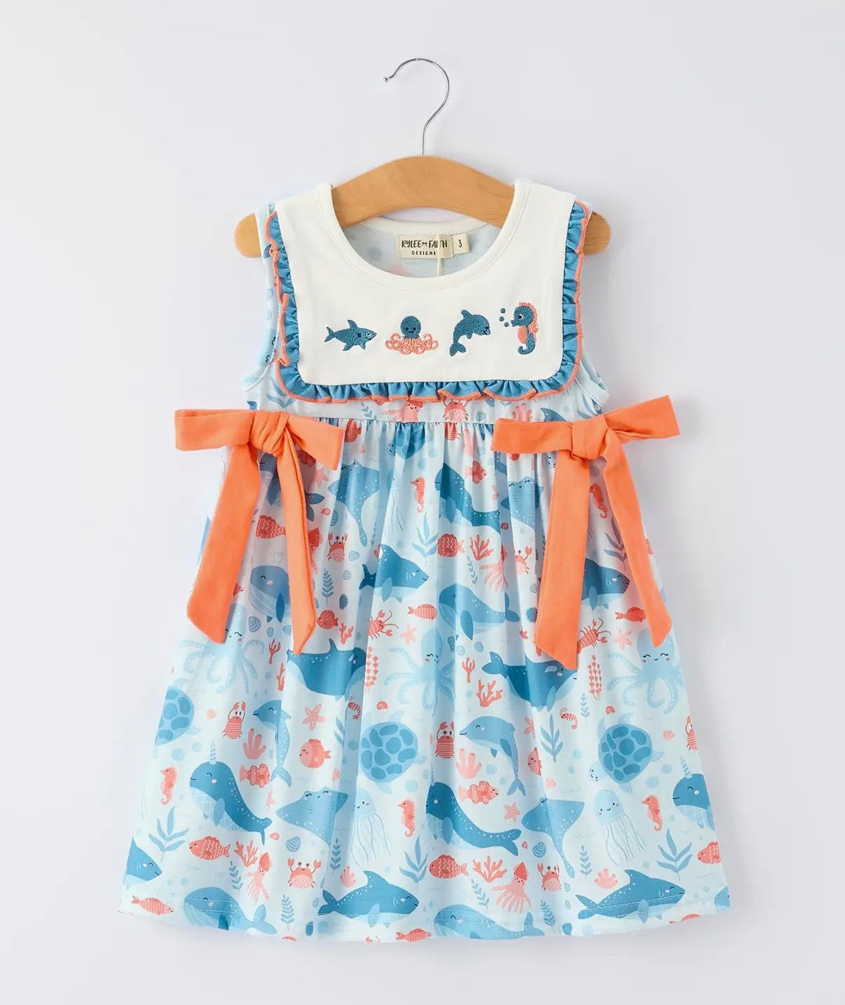 Marine Animal Embroidered Dress