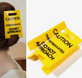 Yellow Caution Sign Claw Clip